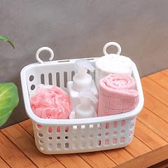 JOROBURO Hanging Shower Caddy Sturdy Plastic Draining Holes Space Saving Simple Hanging Laundry Basket Plastic Hanging Shower Caddy