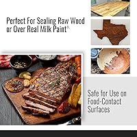 Vista 4 de Real Milk Paint, Cera de madera para acabado, muebles sin terminar, tablas de cortar, bloques de carnicero, grado alimenticio, vegano, 16 onzas