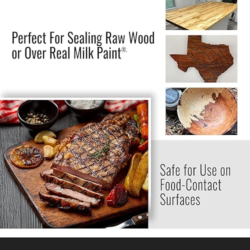 Miniatura 4 de Real Milk Paint, Cera de madera para acabado, muebles sin terminar, tablas de cortar, bloques de carnicero, grado alimenticio, vegano, 16 onzas