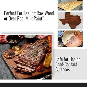 Real Milk Paint, Wood Wax for Finishing, Unfinished Furniture, Cutting Boards, Butcher Blocks, Food Grade, Vegan, 4 oz