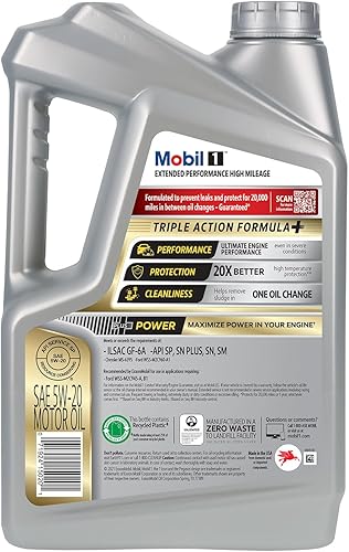 Miniatura 3 de Mobil 1 - Aceite de motor Extended Performance High Mileage, 5W-20, 5 cuartos de galón, gris (123840)