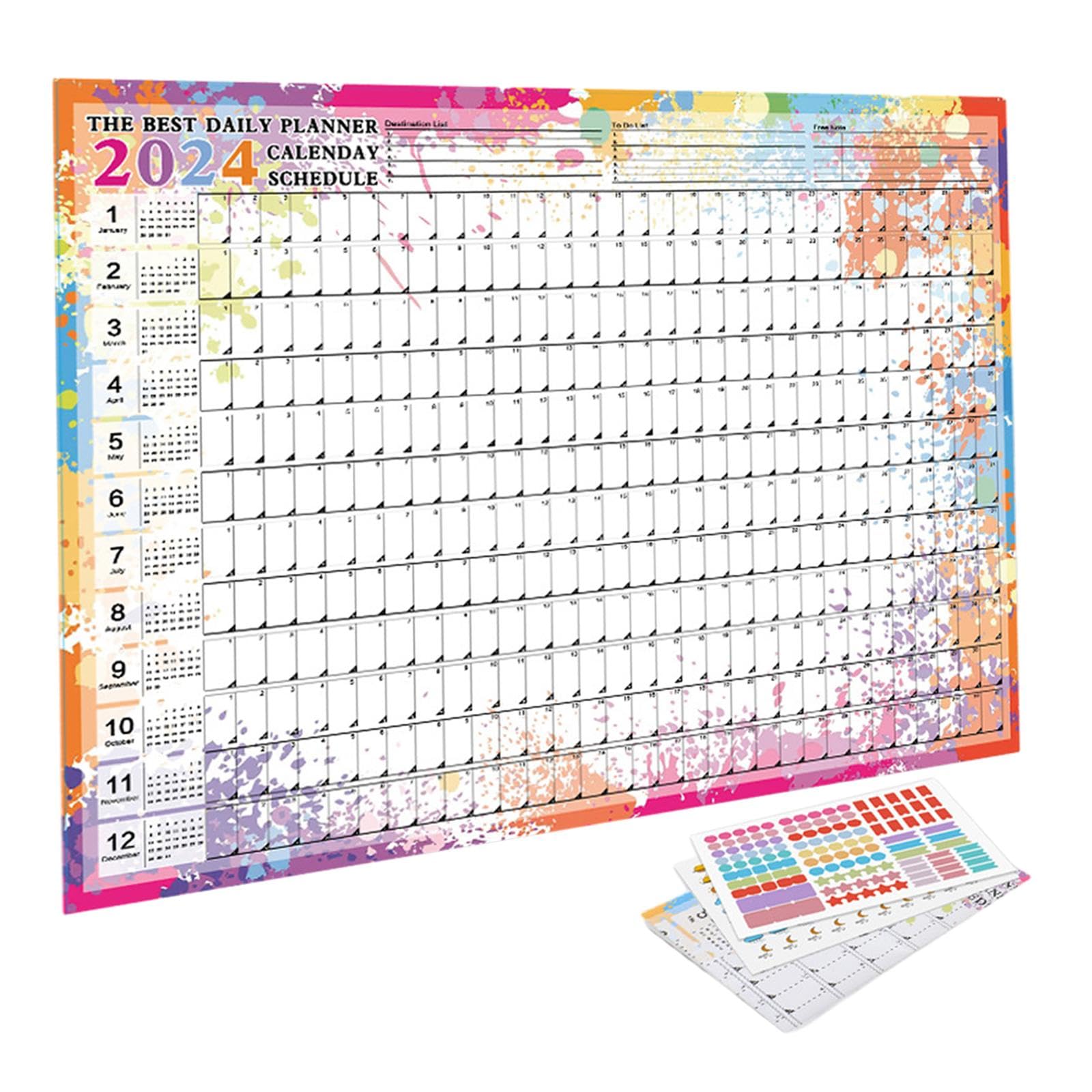 Set di 10 calendari da appendere alla parete 2024, calendario annuale per compiti in aula e la casa, stile B