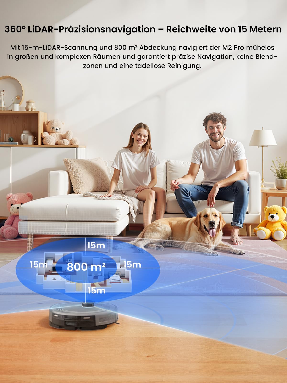 Lefant M2 Pro Saugroboter mit Wischfunktion, LiDAR-Navigation Mapping, Staubsauger Roboter mit Absaugstation, 6000Pa, APP/Alexa Steuerung, Roboterstaubsauger Saugkraft ideal für Teppich Mondgrau