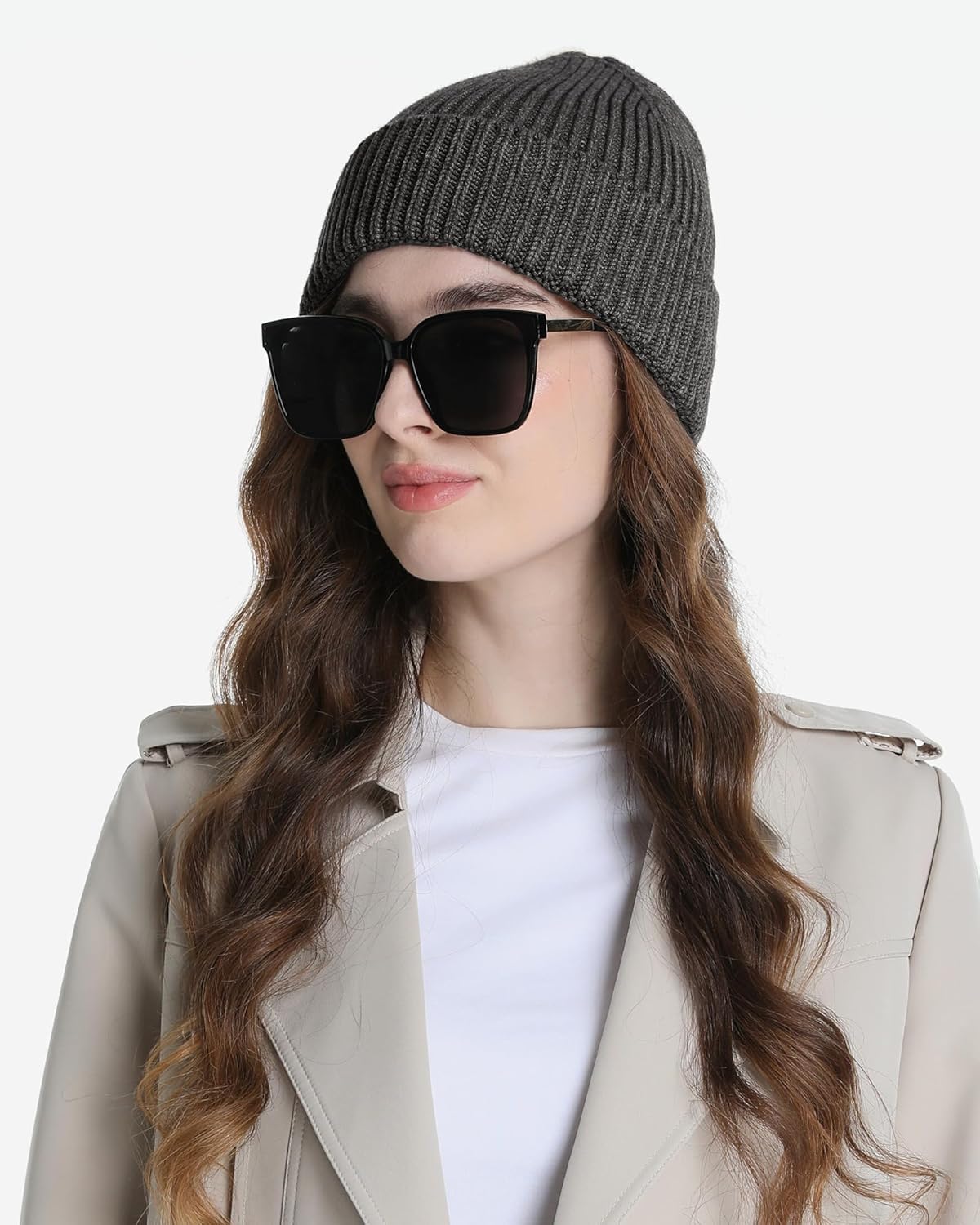 Wool Beanie for Men Women, Seamless Knit Cuffed Warm Winter Hats Fisherman Beanies Womens Ski Hat Skull Cap Unisex - Image 7