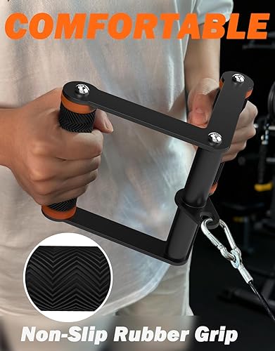 Miniatura 3 de Fitarc Accesorio de cable con mango de doble fila D para entrenamiento en gimnasio y hogar, accesorio de cable de barra en V con agarres