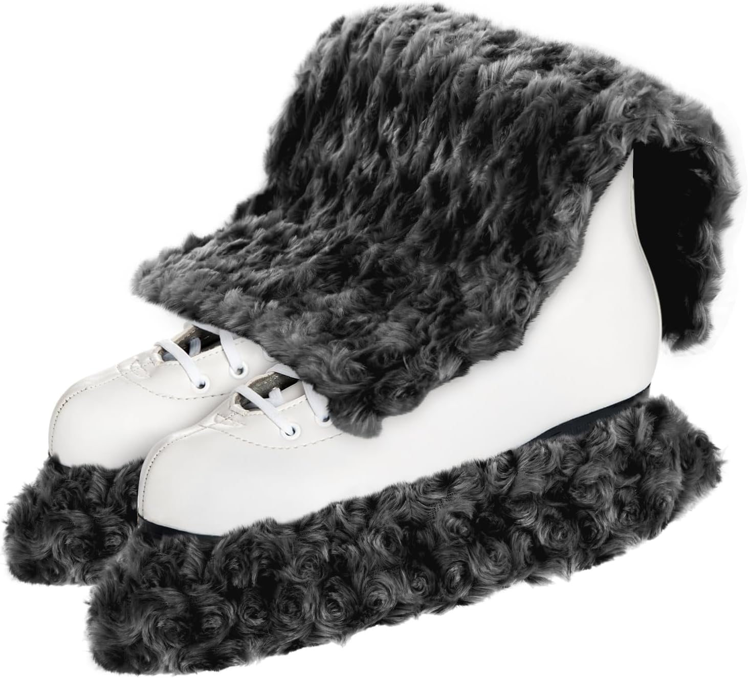 Ice Skate Blade Covers and Towel, Guard Fuzzy Guards and Soakers Soft Blade Covers for Adults Skating Accessories Gifts (Black, S)