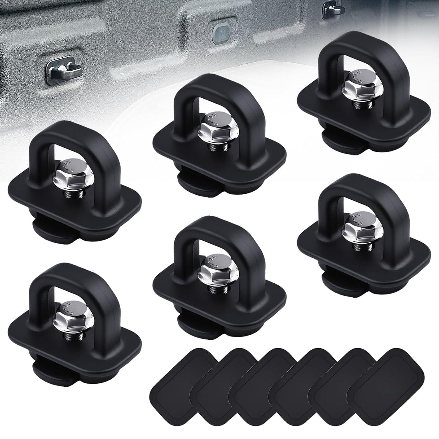 Truck Bed Tie Down Anchors 6-Pack, Side Wall Mounting Compatible with Chevy Silverado GMC Sierra 1500 2500 3500 2007-2023, Colorado & GMC Canyon 2015-2023, Replaces DZ97903