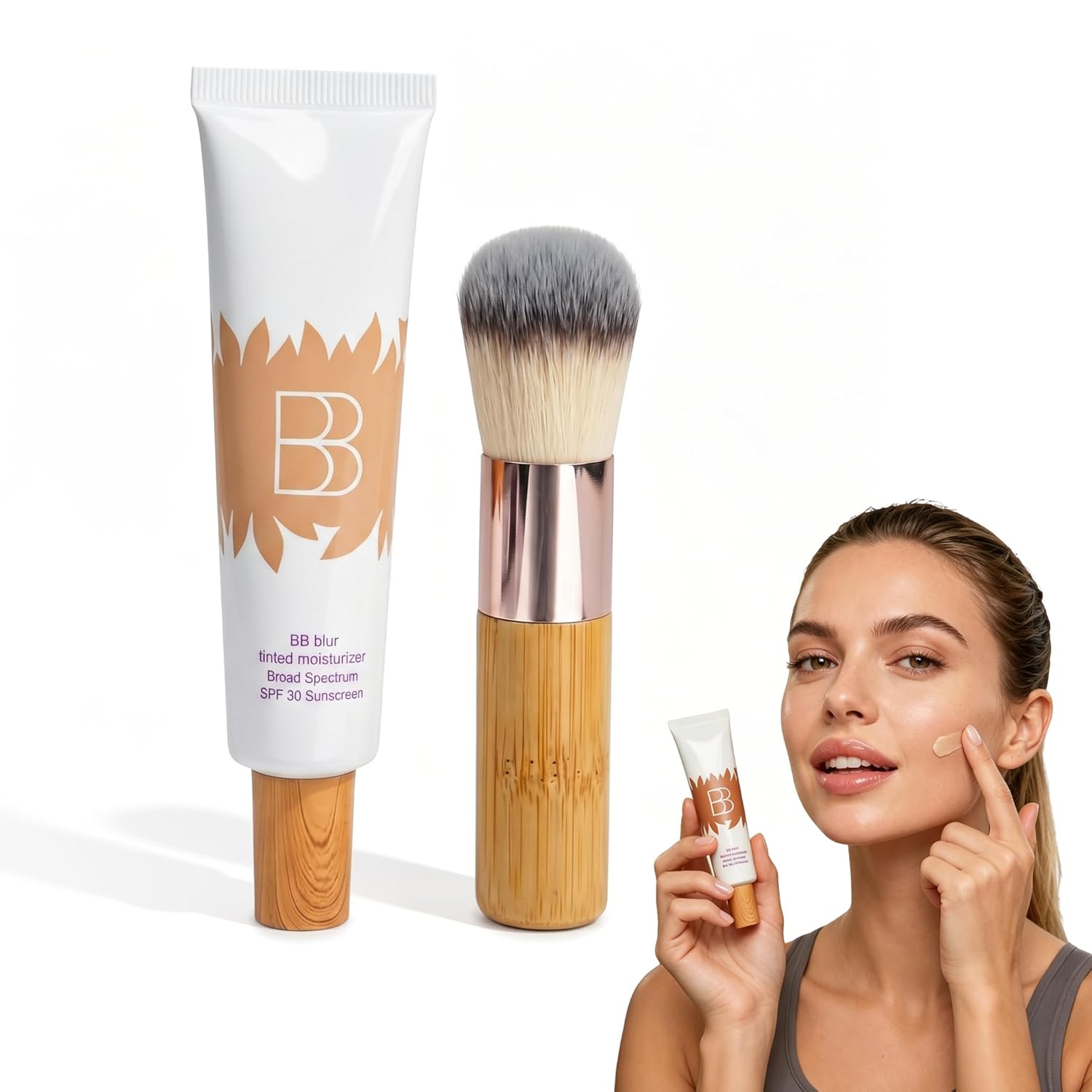 BB blur tinted moisturizer Broad Spectrum SPF 30 – Medium Buildable Coverage with Natural Lightweight Matte Finish, Vegan & Cruelty Free