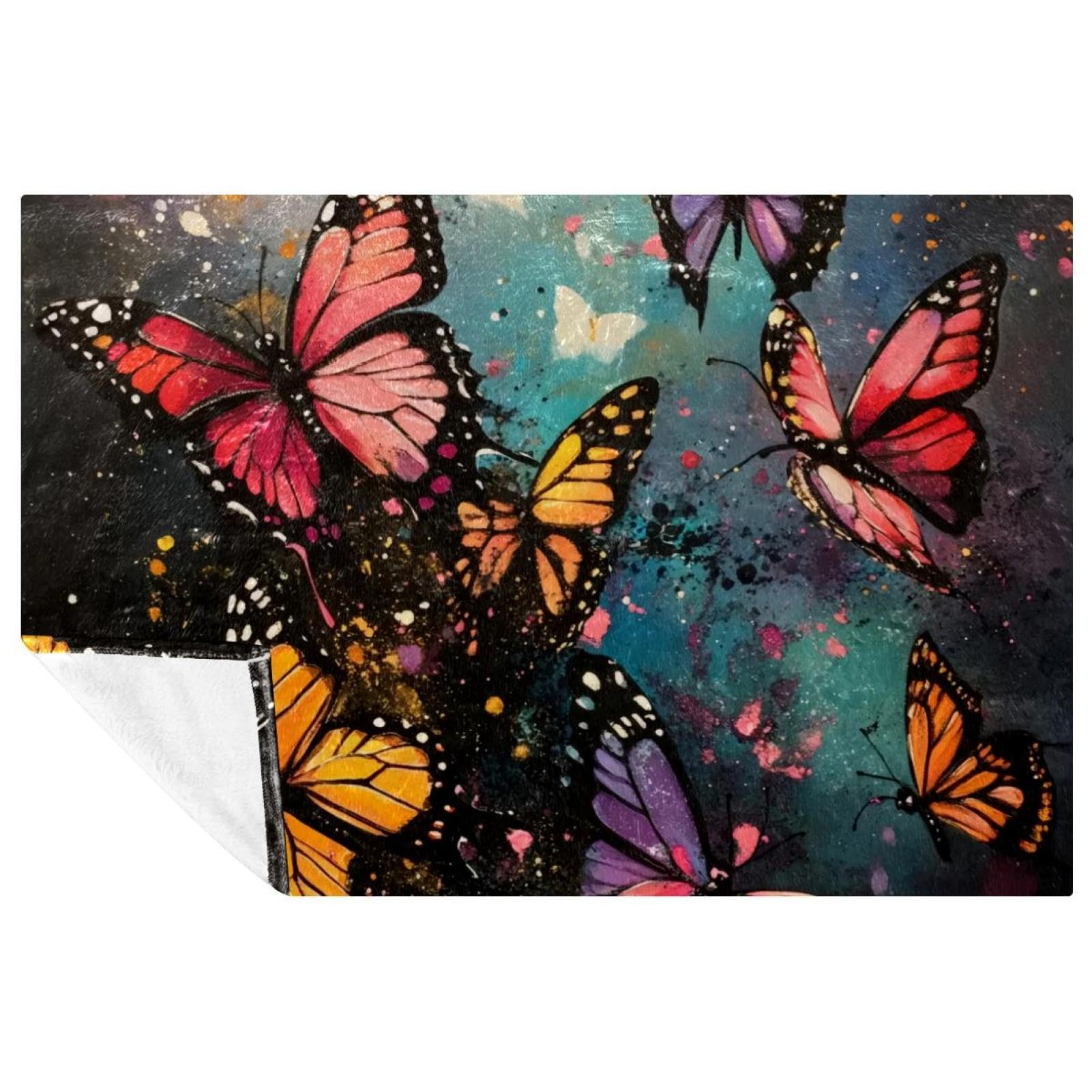 Couverture grunge papillons chaude contre le froid pour canapé et sorties