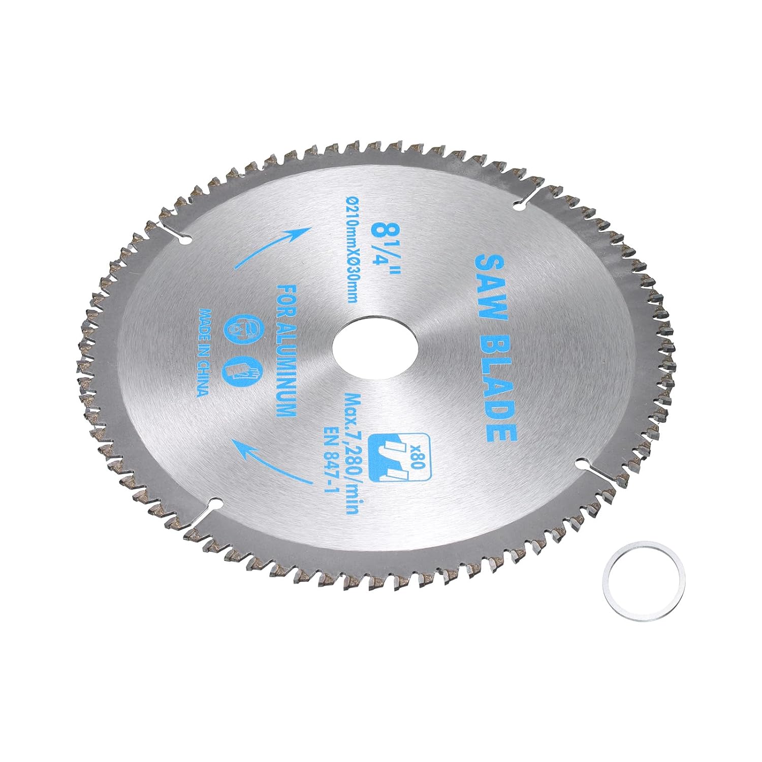 Circular Saw Blade - [8-1/4 Inch x 80 Teeth x 30mm Arbor] Tungsten Carbide Tipped Table Miter Saw Blades with 30mm to 1 Inch 3/8 Inch | Silver