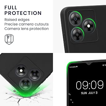 kwmobile Case Compatible with Blackview Wave 8 Case - Protective Slim TPU Phone Cover - Soft Matte Finish - Black Matte