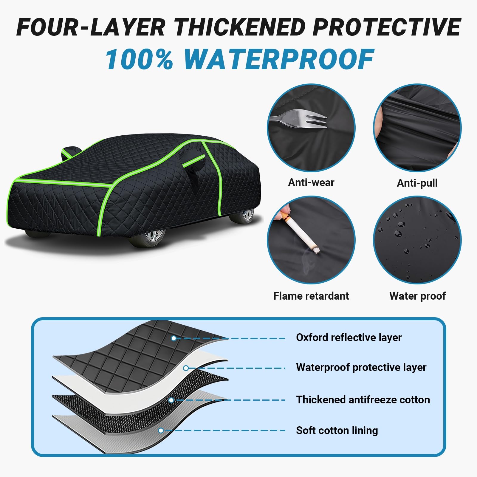 Funda Coche contra Granizo para Mercedes CLA 45 AMG|Lona Protectora para automóviles(Interior y Exterior)—Versión Reforzada Protección contra Sol,Lluvia,Nieve y Polvo