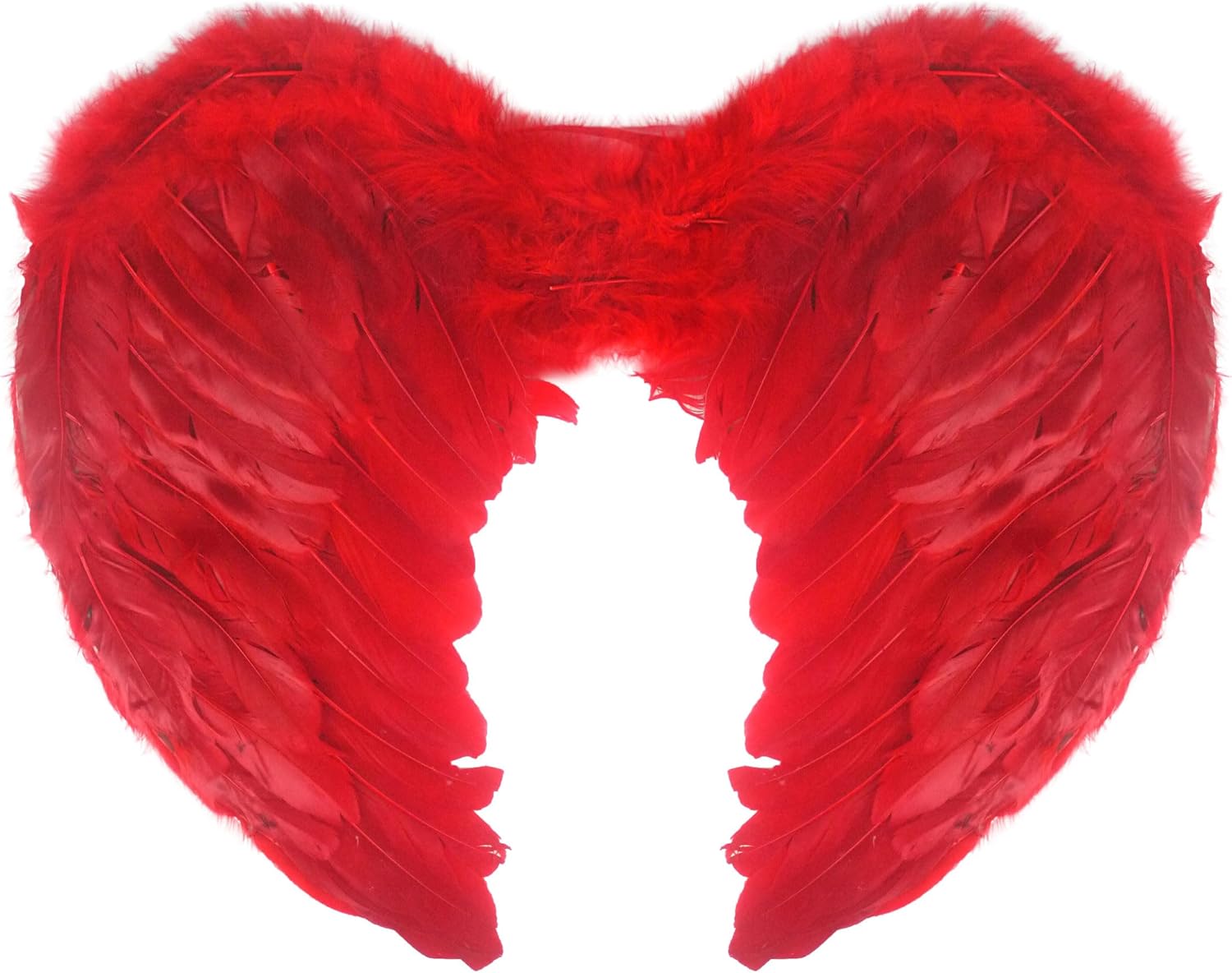 Adult Red Angel Feather Wings 44cm x 34cm Red Devil Halloween Fancy