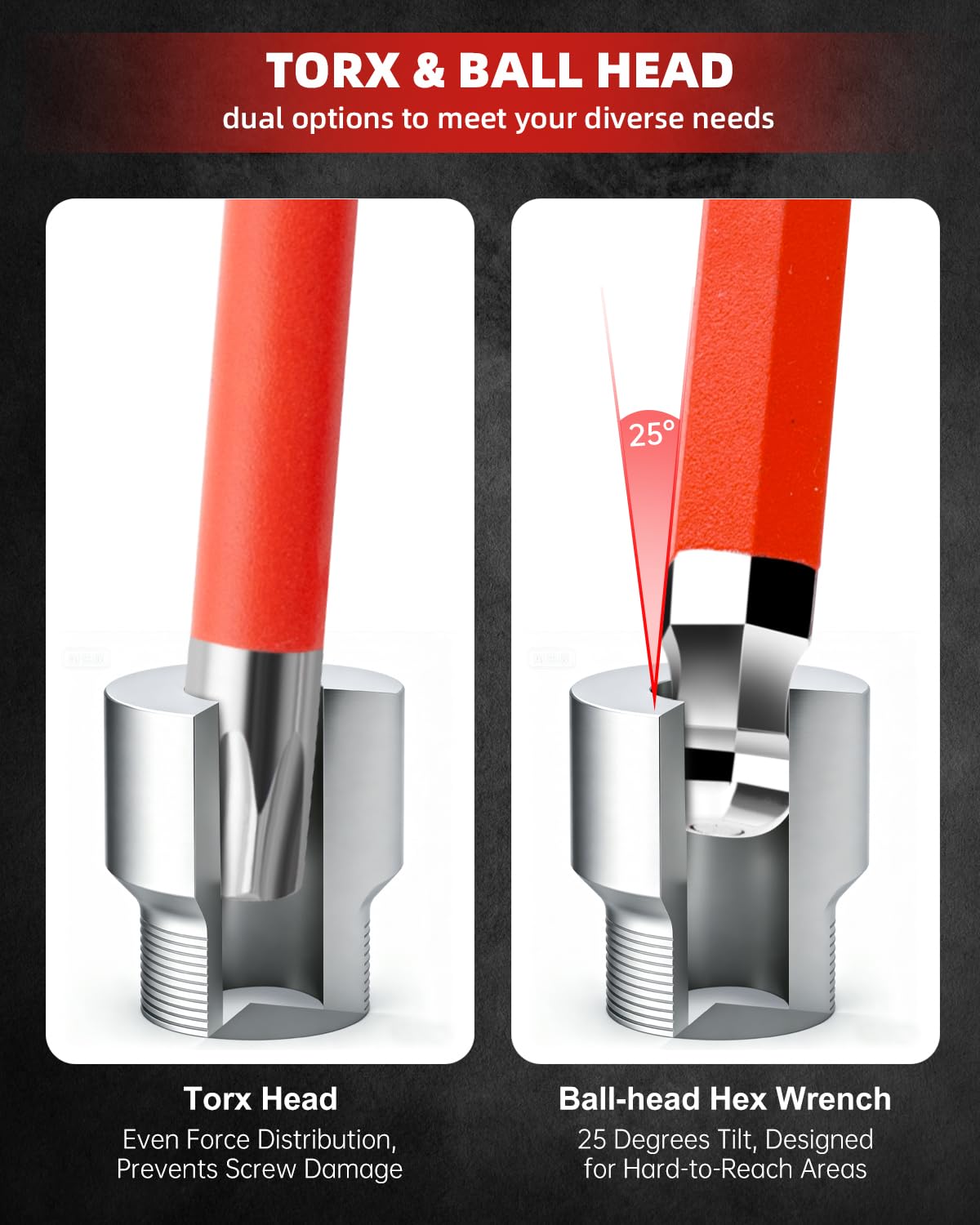 ROTATION 27-teiliges extra langes Sechskantschlüssel-Set