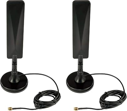 Proxicast 4G/LTE 5 dBi Magnetic Mount Omni-Directional Swivel Blade Antenna | SMA Male Plug on 6,6 ft Shielded Coax - 698-2700 MHz Coverage - Heavy Duty Mag Base - ANT-120-007-MAG-2PK