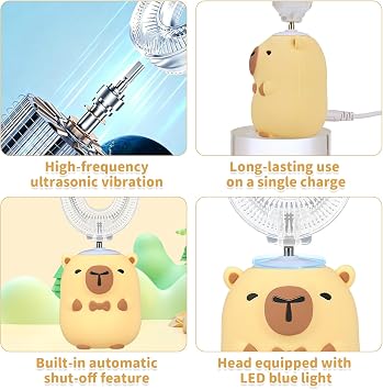 Kids Electric Toothbrush U Shaped, 360° Ultrasonic Toothbrush, Automatic Toothbrush with 4 Brushs Head & 3 Cleaning Modes, Ipx7 Waterproof, for Boys and Girls Age 2-14 (Capybara)