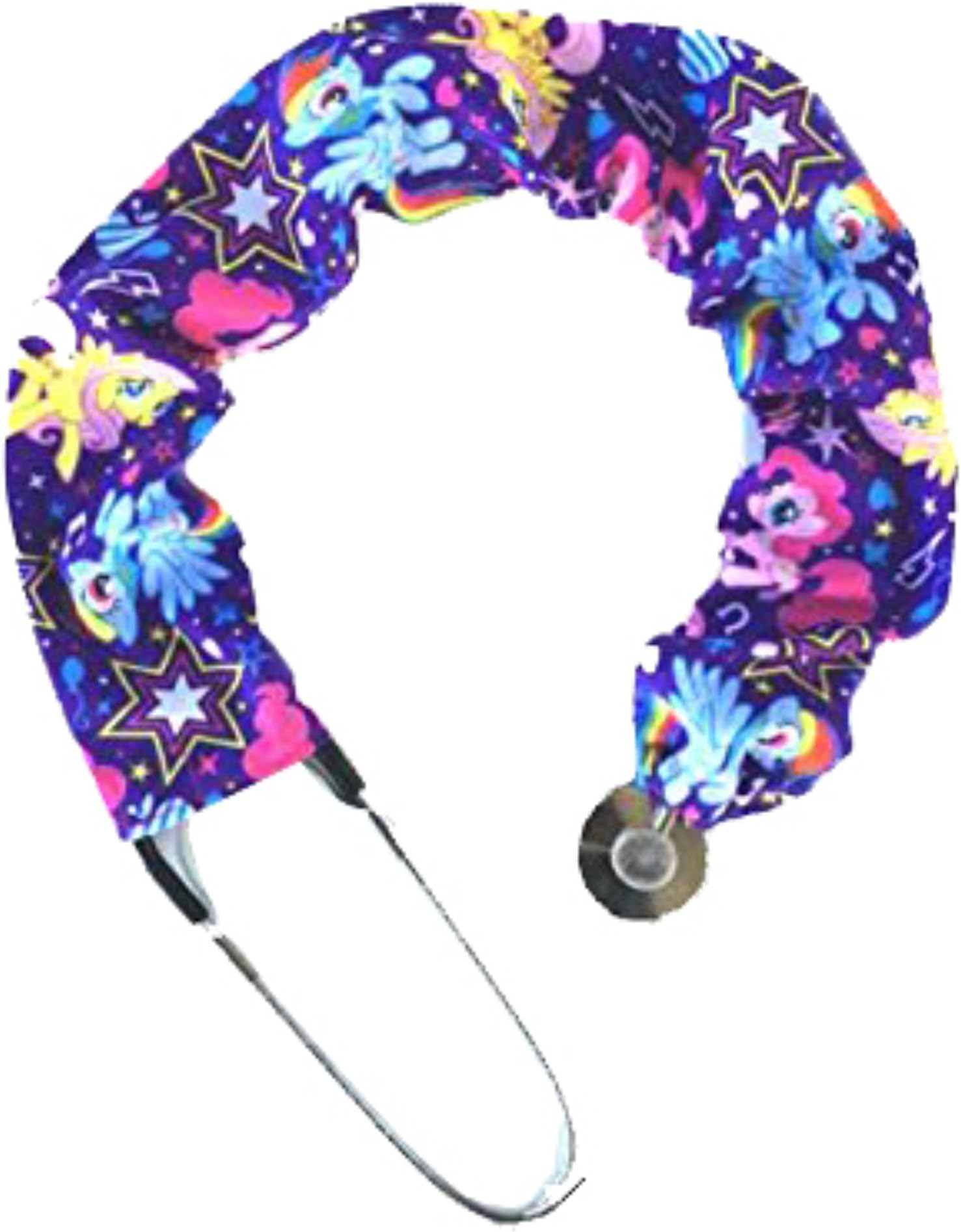 Stethoscope Covers Handmade Variety Patterns Colors 100% Cotton Scrunchie (Purple Rainbow My Little Pony)