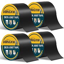 Dongxw Joist Tape for Decking, 4" X 50 Waterproof Butyl Tape Deck Joist Flashing Tape for Joists and Beams 4 Rolls