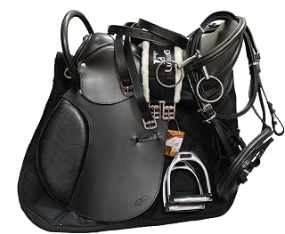 Leather English Riding Horse Saddle Starter Kit for Horse Riding Gift Set English Jumping Handle Saddle, Pony