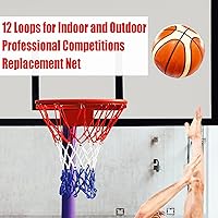 Vista 4 de Red de baloncesto de repuesto, actualización 2025, redes de baloncesto profesionales gruesas resistentes para exteriores, resistente a todos