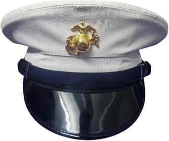 US Marine Corps Dress Blue White Enlisted Frame Hat Cover 56cm to 63cm