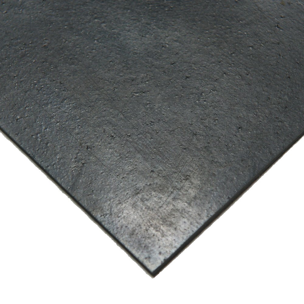 33-P007-062-004-036 General Purpose Rubber, 70A Durometer, Smooth Finish, Adhesive Backed, 0.062" Thickness, 4" Width, 36" Length, Black