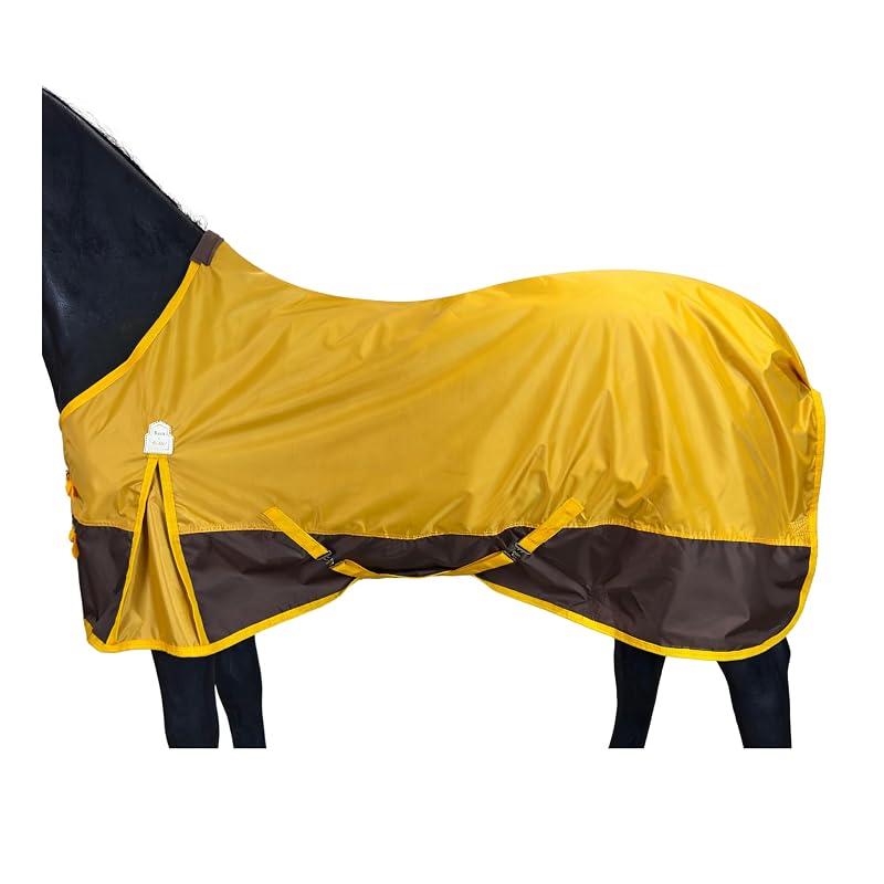 Capa para Cavalos 420D Ripstop Leve e Resistente à Água BARN & STABLE Mustard / Brown 198 cm