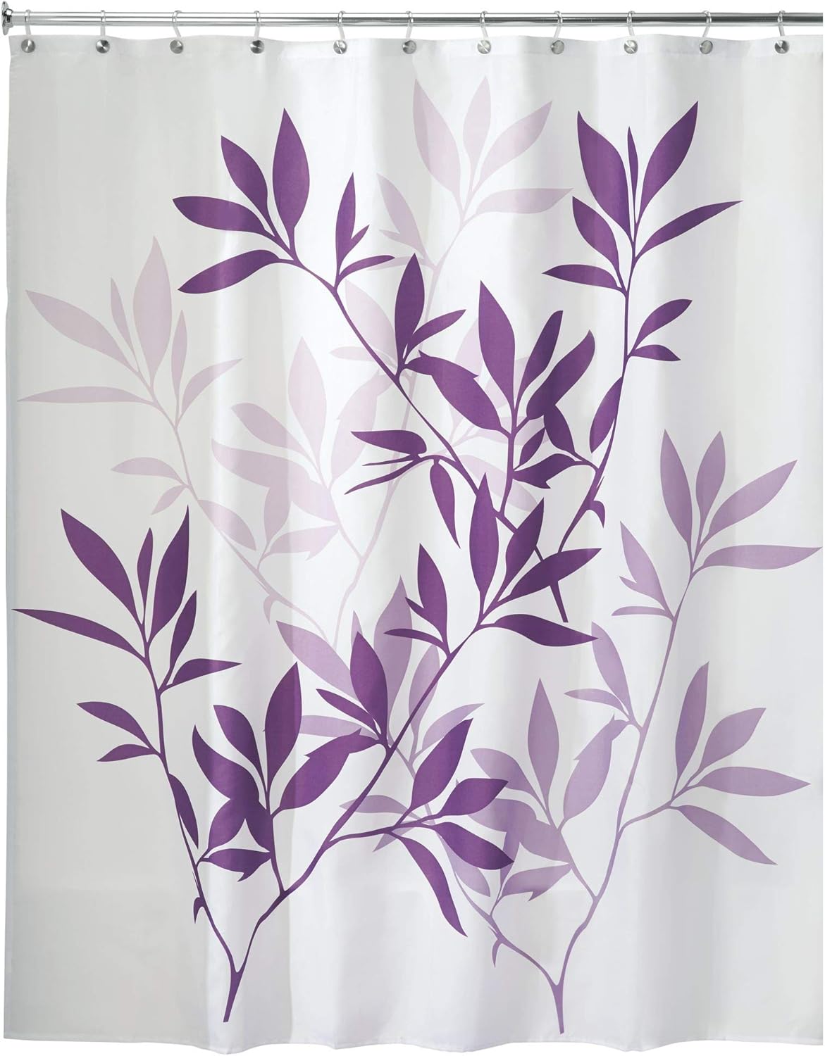 iDesign Laurel Fabric Polyester Shower Curtain, 72" x 72" - Gray/Blue