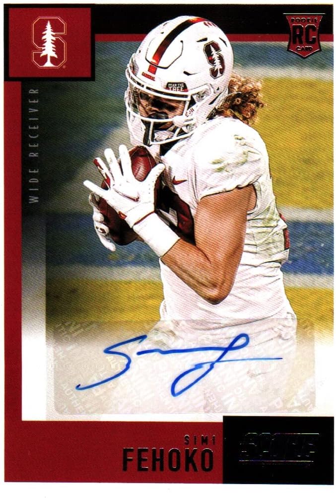 Simi Fehoko Autographed Score Rookie Card Collectible Football Card - 2021 Panini Chronicles Score Draft Picks Football Card #SA-SFE (Stanford) Free Shipping & Tracking