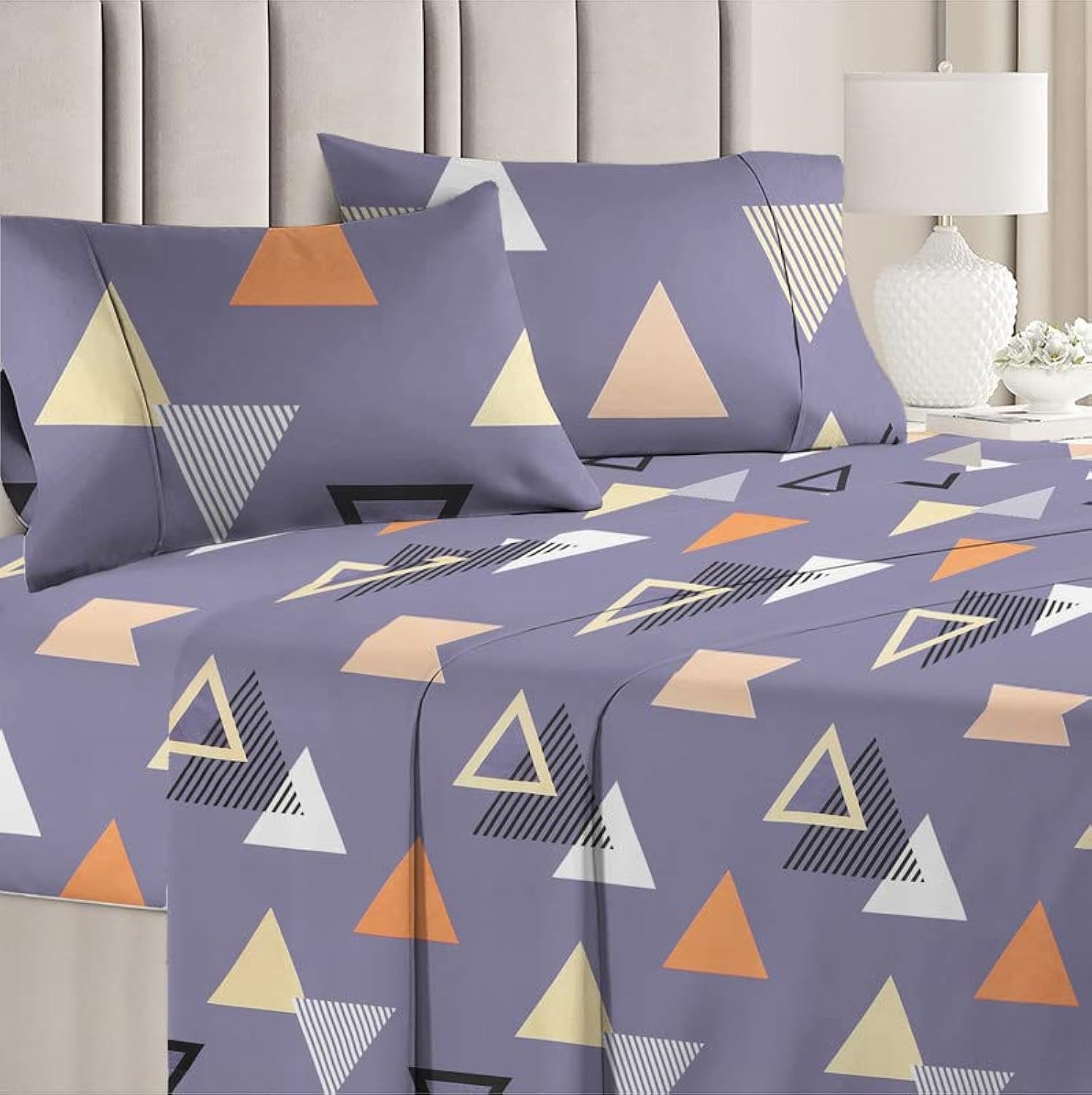 BSB HOME Premium Double Bedsheet with 2 Pillow Covers - 160 TC Supersoft Microfiber - Breathable & Wrinkle Free - 3 Pcs Set | Grey and Orange (B0B5XK9PQH) Amazon Price History, Amazon Price Tracker