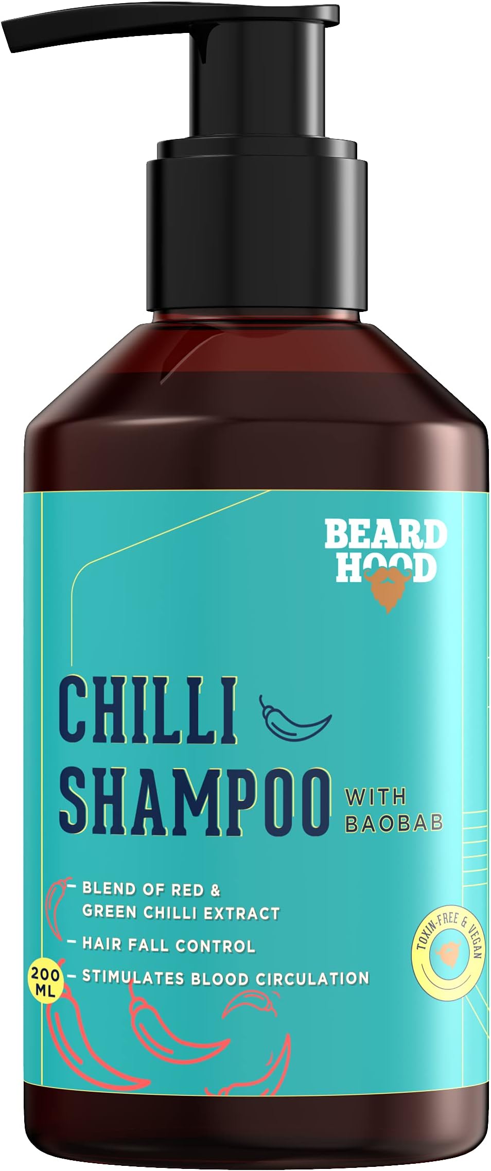 BEARDHOODChilli Shampoo for Hair Growth, 200ml