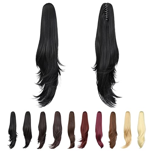 Miniatura 49 de Brown ponytail extension,16" claw clip hair extensions ponytail short curly hair ponytail Extension Natural Looking Synthetic Hairpiece for Women