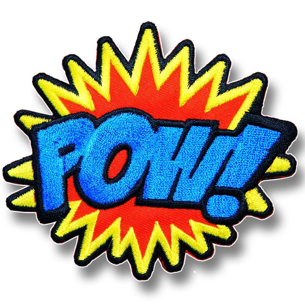 Amazon.co.jp: 刺繍 アイロン ワッペン【POW】爆音 ヨコ10cm バイク