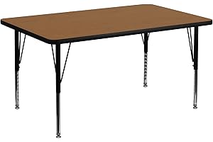 Flash Furniture 30x48 REC Oak Activity Table, Foldable Classroom Table