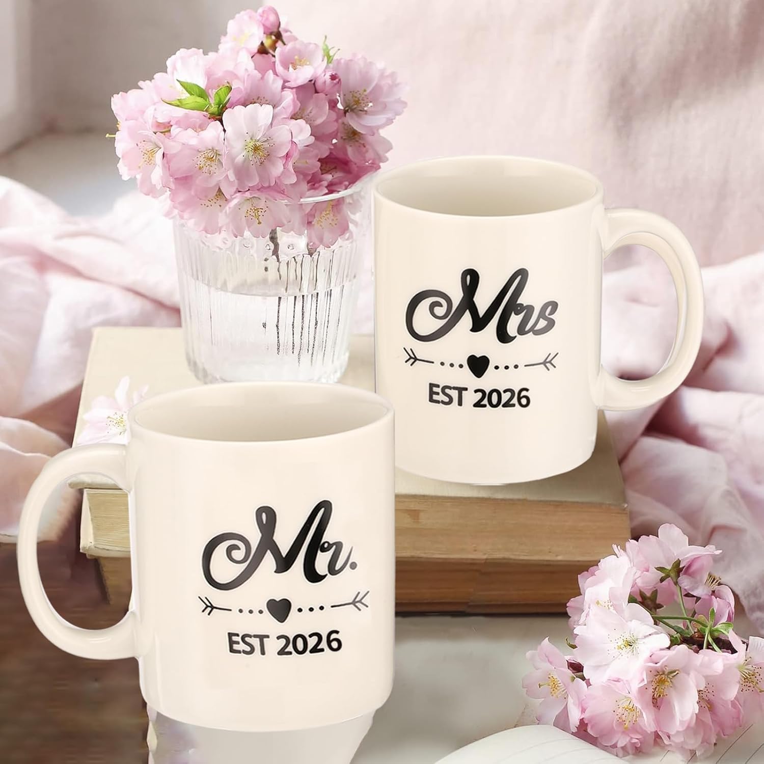 Mr and Mrs Est 2026 Mug and Apron Set, Wedding Engament Anniversary