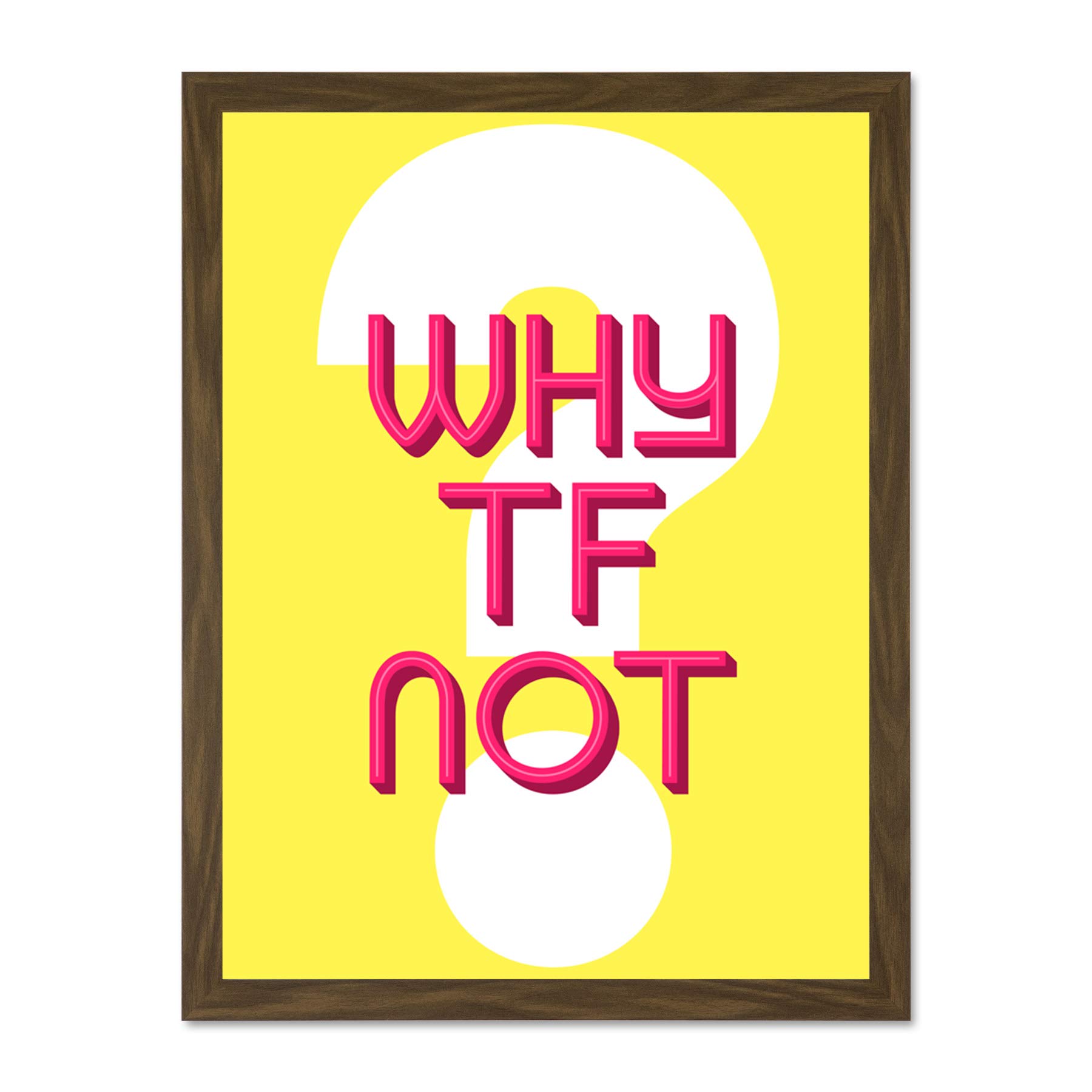 Wee Blue Coo Why TF Not Question Large Framed Art Print Wall Poster 18x24 inch