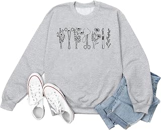 Surgical Tech Nurse Floral Doctor Plastic Surgeon Surgery Medical Sweatshirt Pullover Tops