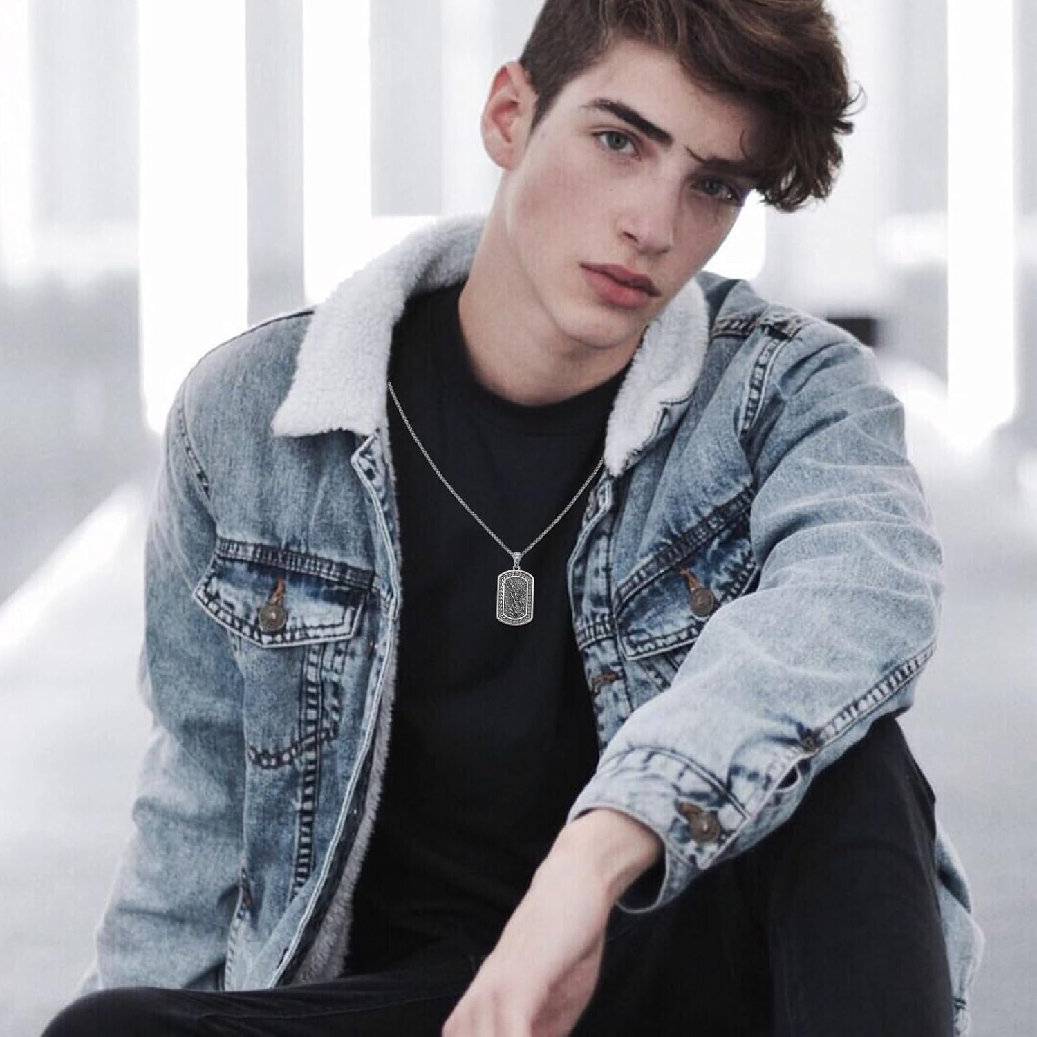 Saints Religious Necklace 925 Sterling Silver St. Christopher/St. Michael/Virgin Mary Miraculous Medal Patron Saint Religious Amulet Necklace Jewelry Gift for Women Men - Image 3