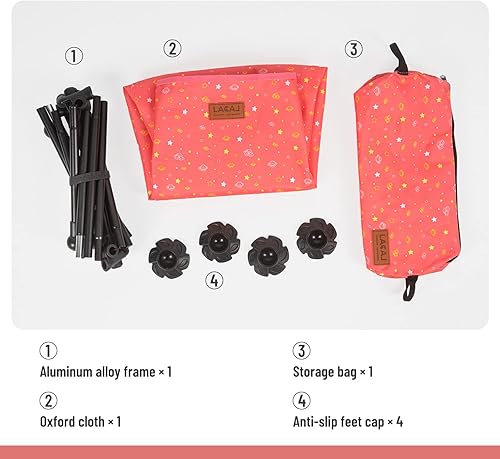 Miniatura 7 de Silla ligera Protable para jóvenes, tamaño plegable compacto de 15.7 x 4.7 pulgadas, solo pesa 2.6 libras, tela Oxford 600D, marco de aleación de