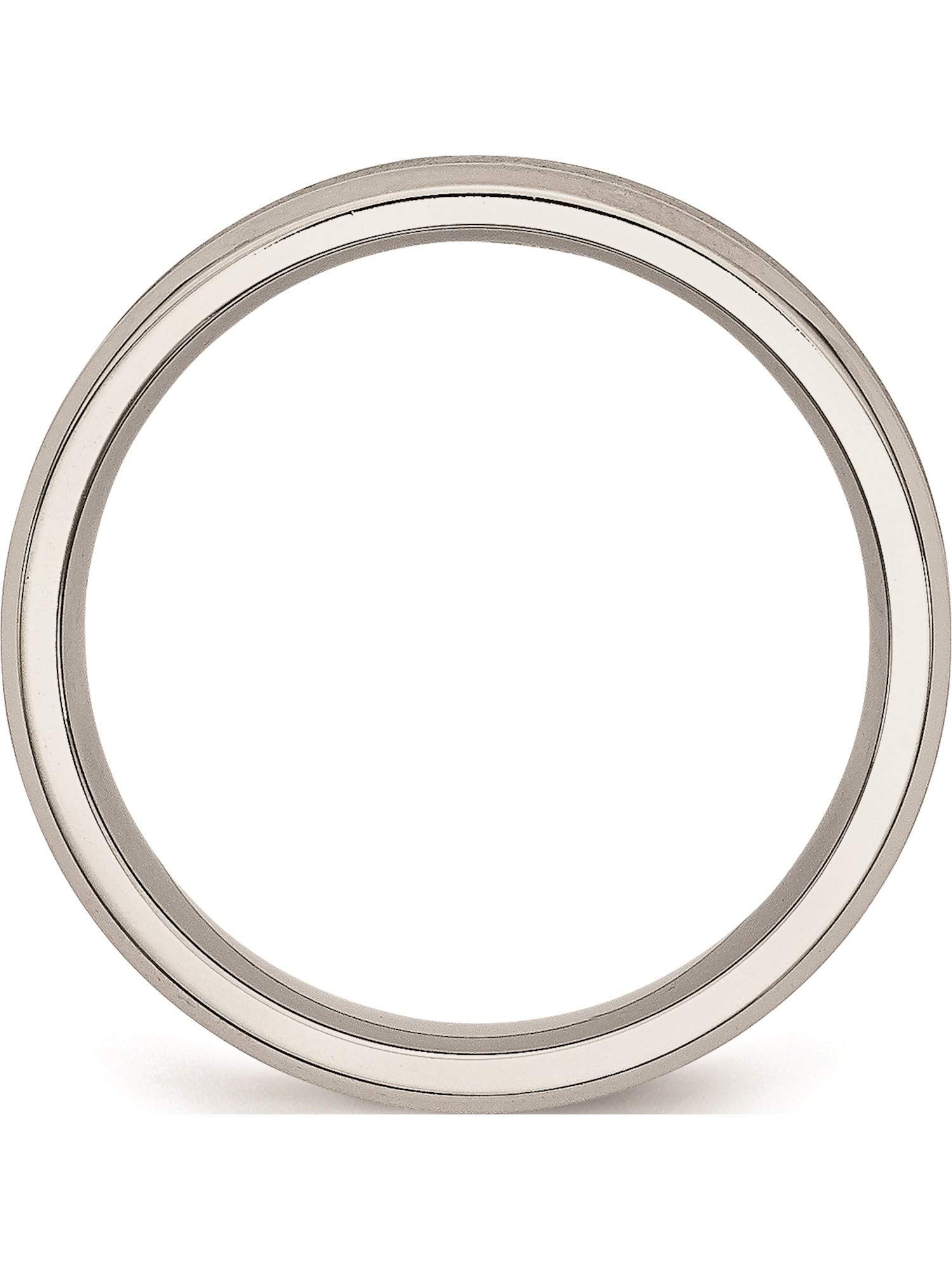 Chisel Stainless Steel Concave Beveled Edge 6mm Brushed/Polished Band (Width=6)