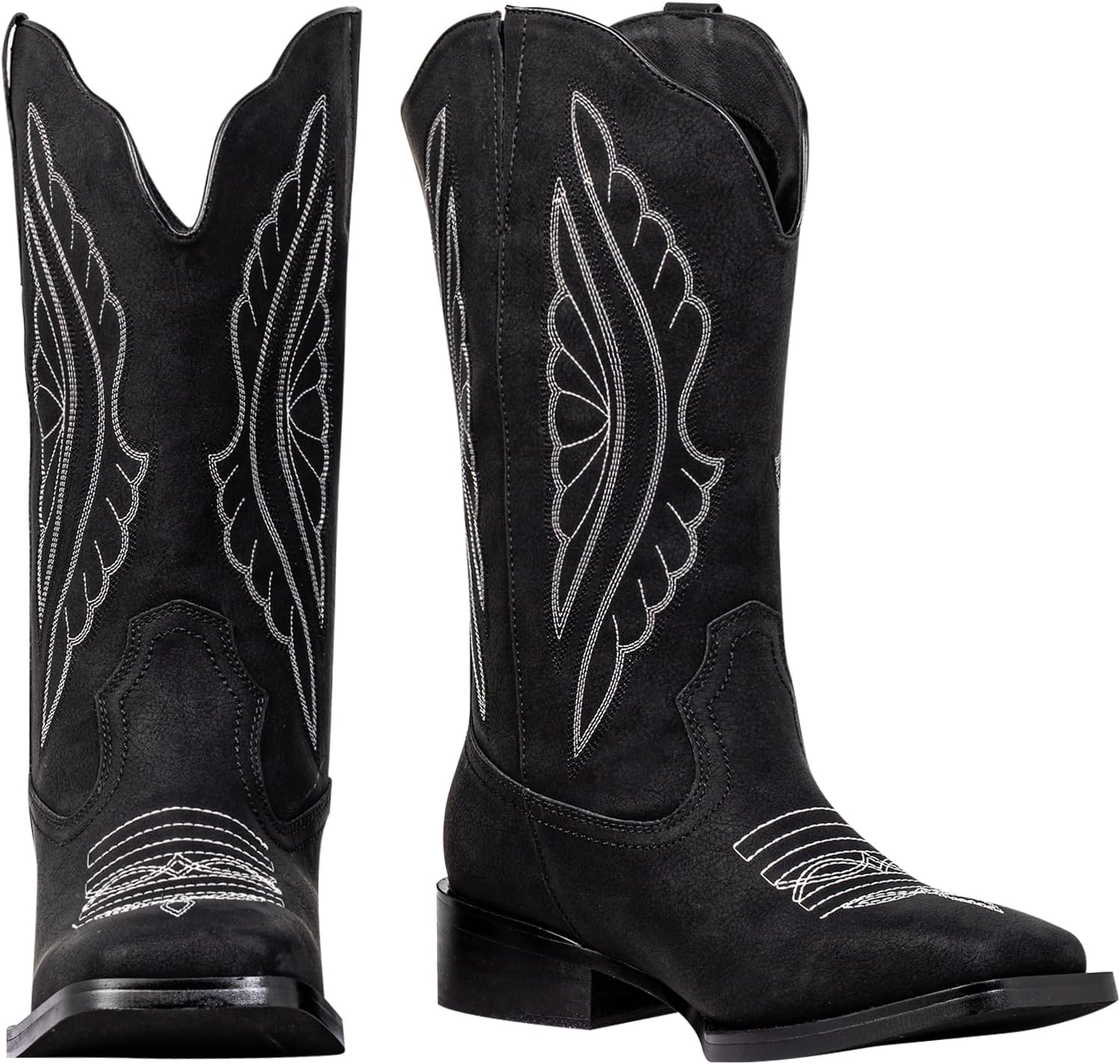 SheSole Extra Wide Calf Boots for Women - Classic Stitch Cowboy Boots with Hidden Stretch Panel & Removable Cushion - Comfortable Wider Shaft Western Boots for Fuller Figures - Image 3