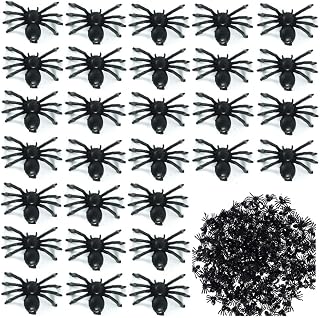 100 piezas de araña realista para decoración de Halloween, arañas de Halloween, mini araña de plástico negra, realista, araña aterradora, broma, Halloween, decoración de casa embrujada para fiestas de