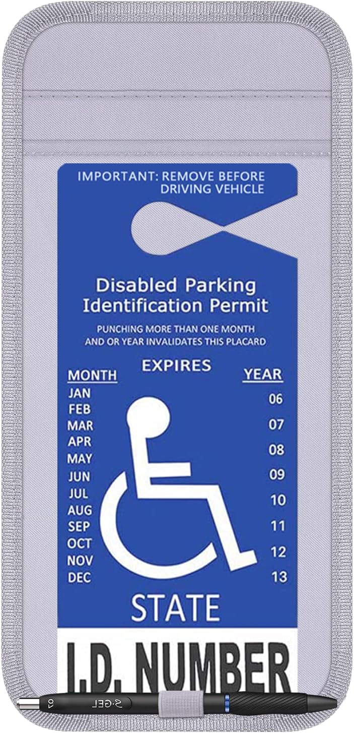 lofrcin Handicap Placard Holder for Auto, 1 PCS Gray Visor Placard Holder, Handicap