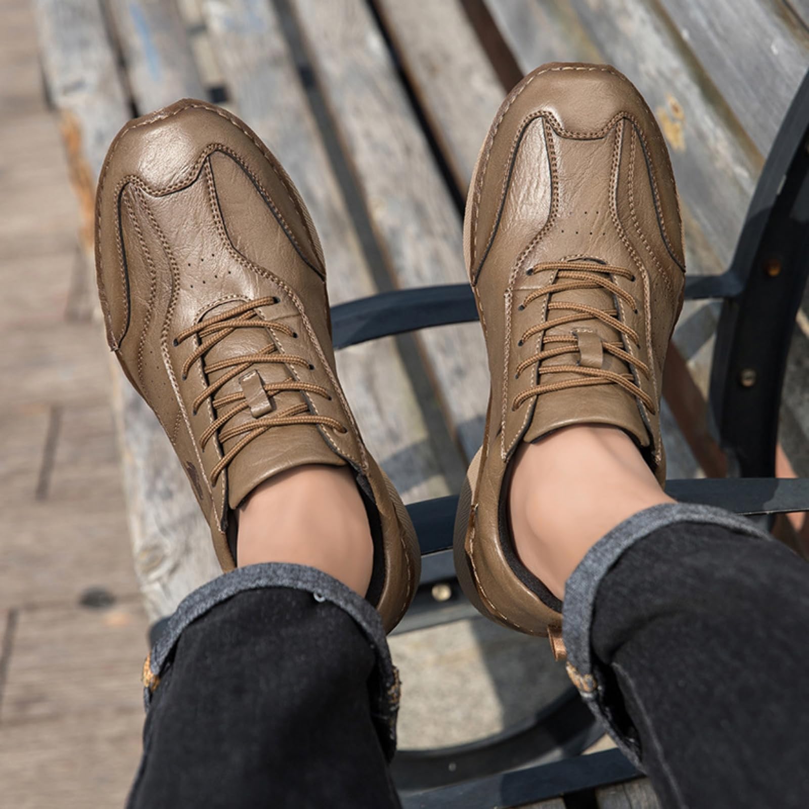 Męskie skórzane buty trekkingowe wodoodporne buty outdoorowe