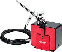 RAYWOOD PROFIX NITRO-BOY COMBO ニトロボーイ TH-C01 ハンドピース付きセット ミニコンプレッサー 据え置き 模型 塗装 スプレー エアブラシ ホビー 小型 0.3mm 口径 ダブルアクション (ハンドピースセット（レッド）)