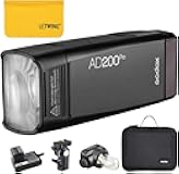 AD200 Pro AD200Pro Flash Strobe, TTL Pocket Flash Monolight, 200W 2.4G Speedlite HSS 1/8000s 2900mAh Li-ion Battery, 500 Full Power Flashes, Bare Bulb/Speedlite Fresnel Flash Head