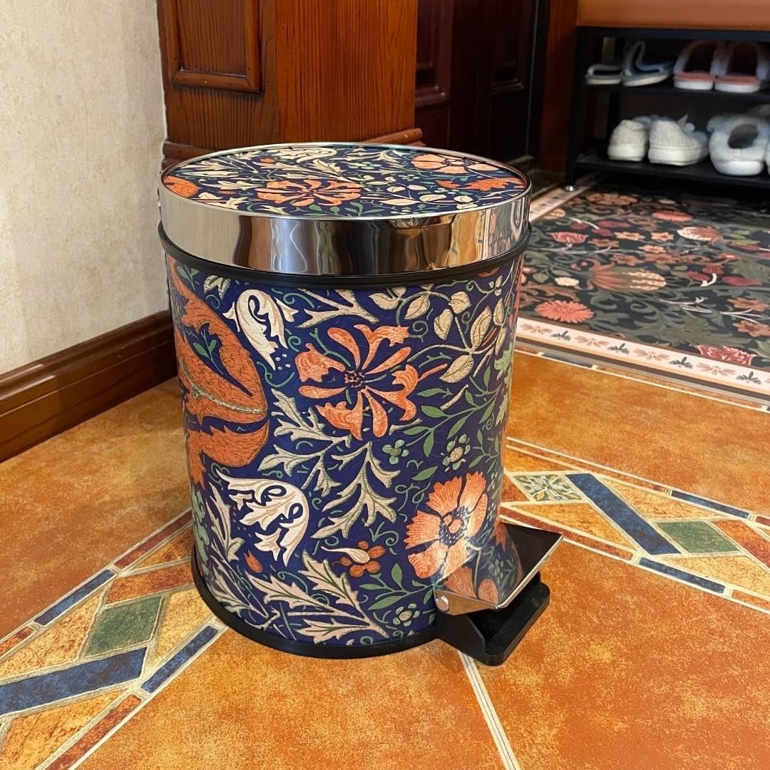 Amazon.com: YUJUNDZSW Trash Cans Vintage Orchid Leather Trash Can
