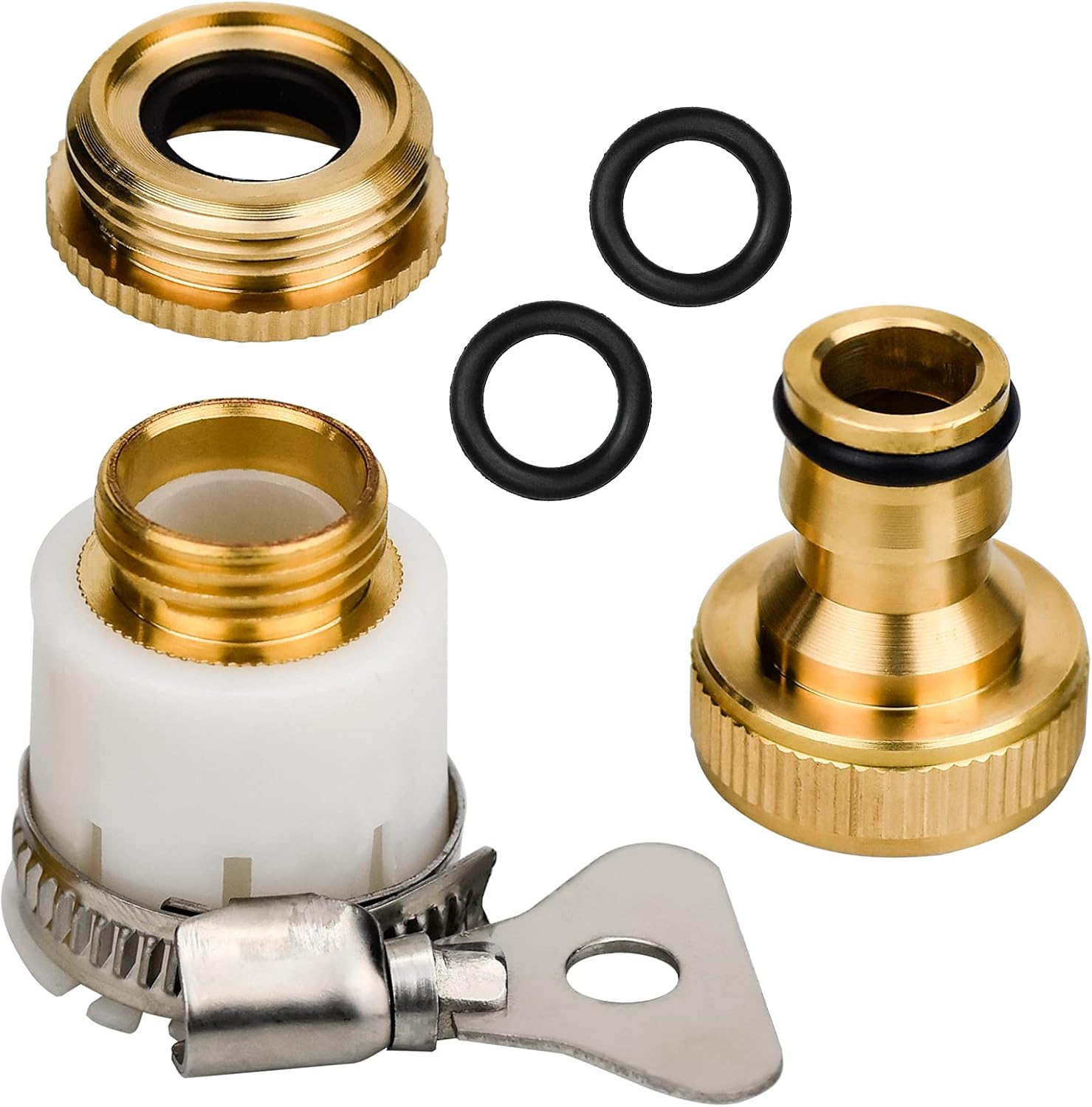 BOFUS Garden Hose Tap Connector,Brass Water Hose Fitting Connectors,Brass Threaded Faucet Adapter for Home Garden Faucet Accessories (1PCS) - Image 5