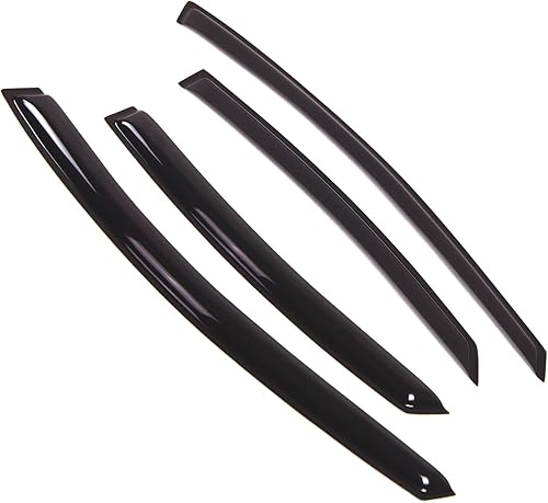 Tuningpros Visor de ventana compatible con Hyundai Sonata 2011-2014, DGWV2-260, deflector de montaje exterior, protector de lluvia, humo oscuro,