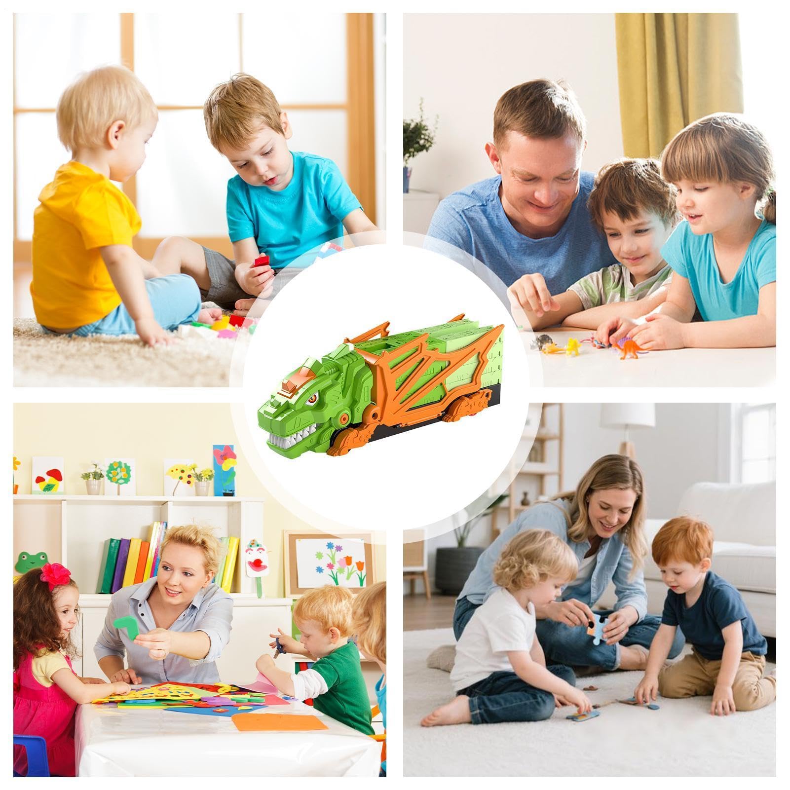 Generico Pista Auto Dinosauri Da Corsa Interattivo Flessibile DIY Educativo | Set Pista Macchinine Per Casa Viaggi Esterno Scuola Materna Asilo Interno Giardino Bambini E Bambine